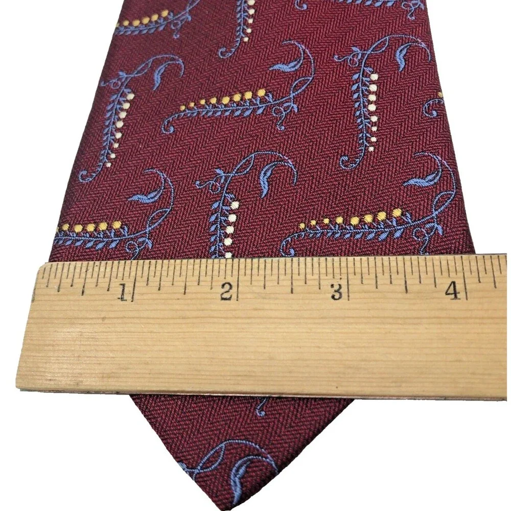 Nordstrom Robert Talbott Jaquard Silk Tie Hand Sewn Leaf Pattern VTG USA